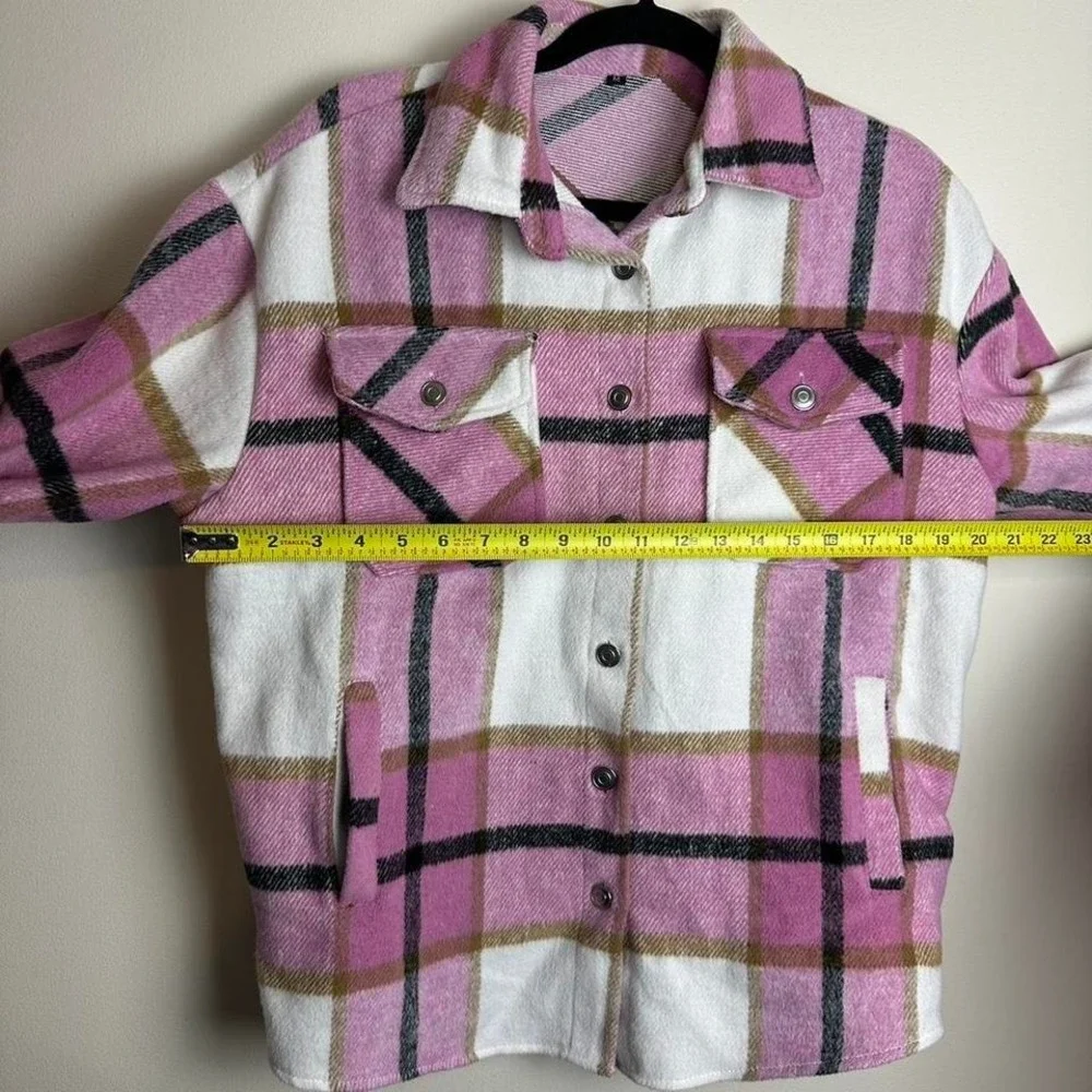 SHEIN Shacket pink plaid